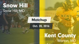 Matchup: Snow Hill High Schoo vs. Kent County  2016