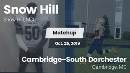 Matchup: Snow Hill High Schoo vs. Cambridge-South Dorchester  2019