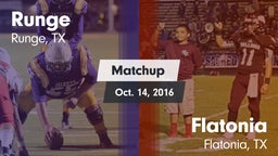 Matchup: Runge  vs. Flatonia  2016