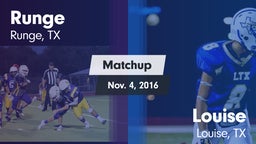 Matchup: Runge  vs. Louise  2016