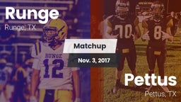Matchup: Runge  vs. Pettus  2017