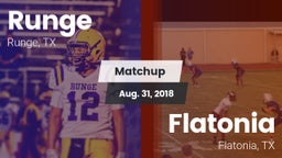 Matchup: Runge  vs. Flatonia  2018