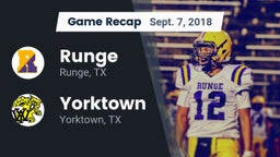Recap: Runge  vs. Yorktown  2018