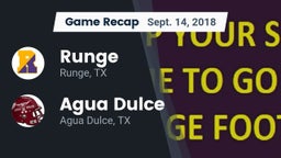 Recap: Runge  vs. Agua Dulce  2018