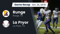 Recap: Runge  vs. La Pryor  2018