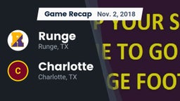 Recap: Runge  vs. Charlotte  2018