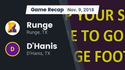 Recap: Runge  vs. D'Hanis  2018
