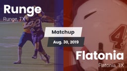 Matchup: Runge  vs. Flatonia  2019