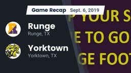 Recap: Runge  vs. Yorktown  2019