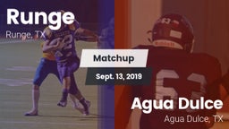 Matchup: Runge  vs. Agua Dulce  2019