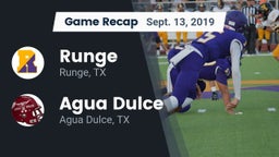 Recap: Runge  vs. Agua Dulce  2019