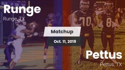 Matchup: Runge  vs. Pettus  2019