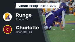 Recap: Runge  vs. Charlotte  2019