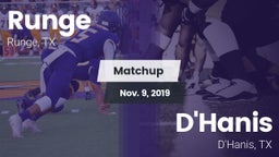 Matchup: Runge  vs. D'Hanis  2019