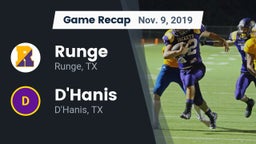 Recap: Runge  vs. D'Hanis  2019
