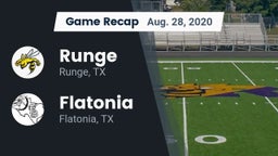Recap: Runge  vs. Flatonia  2020