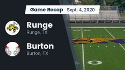 Recap: Runge  vs. Burton  2020