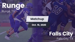Matchup: Runge  vs. Falls City  2020