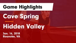 Cave Spring  vs Hidden Valley  Game Highlights - Jan. 16, 2018