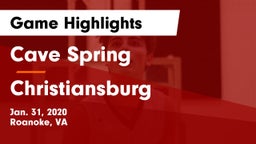 Cave Spring  vs Christiansburg  Game Highlights - Jan. 31, 2020