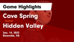 Cave Spring  vs Hidden Valley  Game Highlights - Jan. 14, 2022