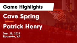 Cave Spring  vs Patrick Henry Game Highlights - Jan. 28, 2022