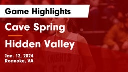 Cave Spring  vs Hidden Valley  Game Highlights - Jan. 12, 2024