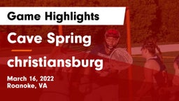 Cave Spring  vs christiansburg Game Highlights - March 16, 2022