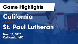 California  vs St. Paul Lutheran  Game Highlights - Nov. 17, 2017