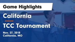 California  vs TCC Tournament  Game Highlights - Nov. 27, 2018