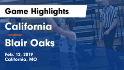 California  vs Blair Oaks  Game Highlights - Feb. 12, 2019