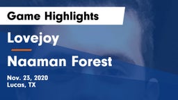 Lovejoy  vs Naaman Forest  Game Highlights - Nov. 23, 2020