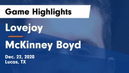 Lovejoy  vs McKinney Boyd  Game Highlights - Dec. 22, 2020