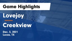 Lovejoy  vs Creekview  Game Highlights - Dec. 3, 2021