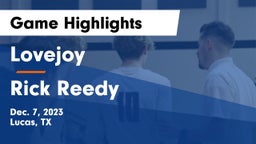 Lovejoy  vs Rick Reedy  Game Highlights - Dec. 7, 2023