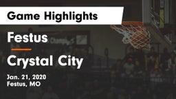Festus  vs Crystal City  Game Highlights - Jan. 21, 2020