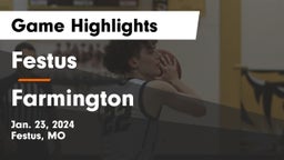 Festus  vs Farmington  Game Highlights - Jan. 23, 2024