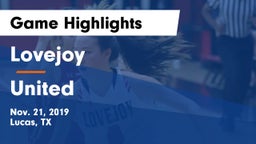 Lovejoy  vs United  Game Highlights - Nov. 21, 2019