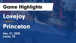 Lovejoy  vs Princeton  Game Highlights - Jan. 21, 2020