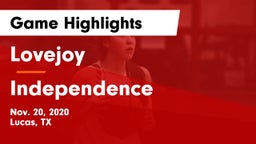 Lovejoy  vs Independence  Game Highlights - Nov. 20, 2020