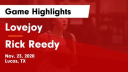 Lovejoy  vs Rick Reedy  Game Highlights - Nov. 23, 2020