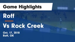 Roff  vs Vs Rock Creek Game Highlights - Oct. 17, 2018