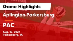 Aplington-Parkersburg  vs PAC Game Highlights - Aug. 27, 2022