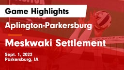Aplington-Parkersburg  vs Meskwaki Settlement  Game Highlights - Sept. 1, 2022