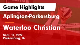 Aplington-Parkersburg  vs Waterloo Christian  Game Highlights - Sept. 17, 2022