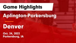 Aplington-Parkersburg  vs Denver  Game Highlights - Oct. 24, 2022
