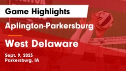 Aplington-Parkersburg  vs West Delaware  Game Highlights - Sept. 9, 2023