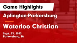 Aplington-Parkersburg  vs Waterloo Christian  Game Highlights - Sept. 23, 2023