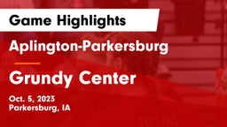 Aplington-Parkersburg  vs Grundy Center  Game Highlights - Oct. 5, 2023