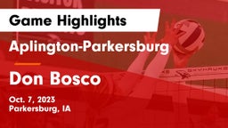 Aplington-Parkersburg  vs Don Bosco  Game Highlights - Oct. 7, 2023